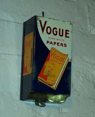 Old Tin Litho Vogue Cigarette Papers Tobacco Advertising Store Dispenser Sign