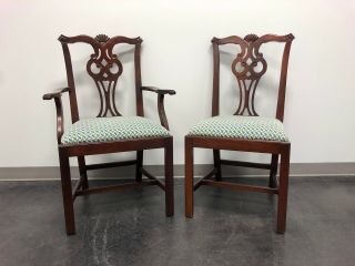 Solid Mahogany Chippendale Dining Chairs by Young Hinkle Link Taylor Set of 6 2