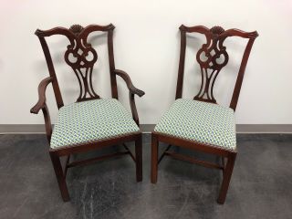 Solid Mahogany Chippendale Dining Chairs by Young Hinkle Link Taylor Set of 6 3