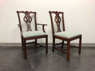 Solid Mahogany Chippendale Dining Chairs by Young Hinkle Link Taylor Set of 6 4