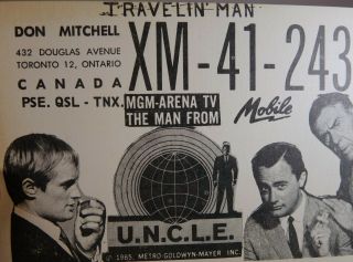 Vintage Man From Uncle Qsl Card Postcard,  3 Tradecards Photo Tv Show Ham Radio