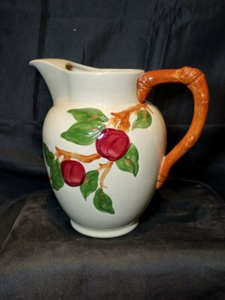 Vintage Handmade Franciscan Apple Large Water Pitcher Made In California 8 1/2 "