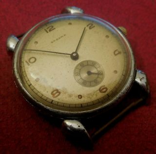 Vintage 1940s Oversized Ralco Sagara 15 Jewels Swiss Watch Running Wristwatch