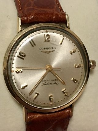 VINTAGE 1966 Longines Grand Prize Automatic Admiral Case Wrist Watch 10K GF 2