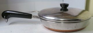 Vintage Revere Ware 1801 10 Inch Skillet Frying Pan Copper Bottom With Lid Set