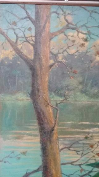 Albert E.  Backus / Landscape.  Antique Oil Canvas painting - Signed 6
