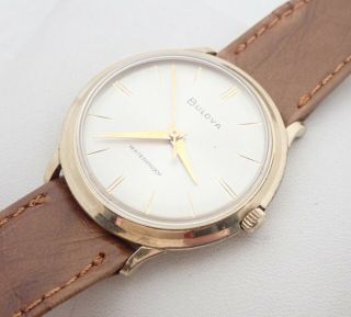 Vintage Mens Bulova 10k Rolled Gold Plate Wristwatch Watch