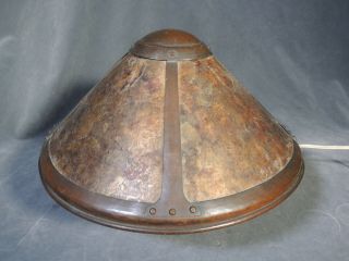 Dirk Van Erp Arts & Crafts Hammered Copper & Mica Lamp Shade Bean Pot Boudoir