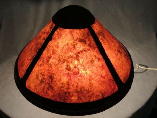 Dirk Van Erp Arts & Crafts Hammered Copper & Mica Lamp Shade Bean Pot Boudoir 2