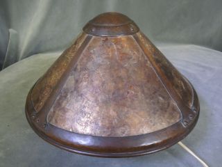 Dirk Van Erp Arts & Crafts Hammered Copper & Mica Lamp Shade Bean Pot Boudoir 3