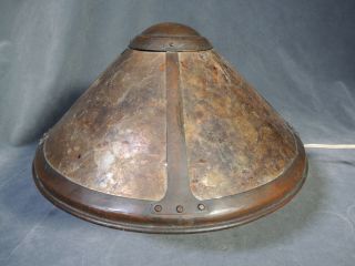 Dirk Van Erp Arts & Crafts Hammered Copper & Mica Lamp Shade Bean Pot Boudoir 4
