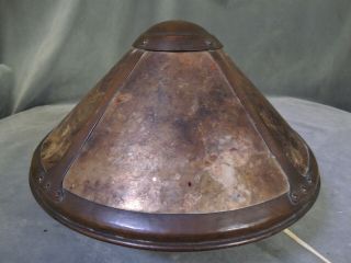 Dirk Van Erp Arts & Crafts Hammered Copper & Mica Lamp Shade Bean Pot Boudoir 6
