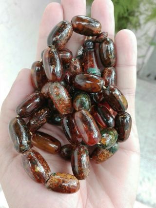 German Amber Prayer Beads Islamic Antique Unique Rosary Tasbih 76 Gr Misbaha Old
