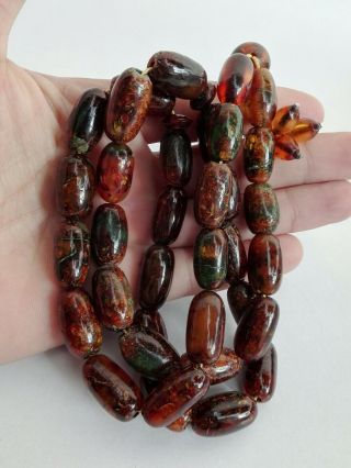 German Amber Prayer Beads Islamic Antique Unique Rosary Tasbih 76 Gr Misbaha Old 2
