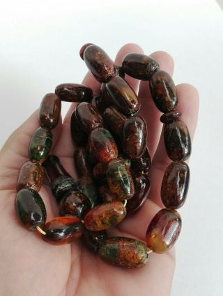 German Amber Prayer Beads Islamic Antique Unique Rosary Tasbih 76 Gr Misbaha Old 5