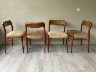 Mid Century Danish Teak Dining Table & 6 Chairs by Niels Moller Model 56 & 75 5