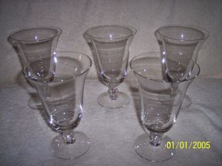 5 Vintage Candlewick,  5 3/4 " One Bead Goblets " Neat "