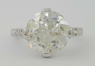 2.  85 Ct Antique Art Deco Platinum Old European Cut Diamond Engagement Ring Gia