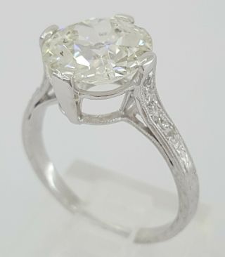2.  85 ct Antique Art Deco Platinum Old European Cut Diamond Engagement Ring GIA 5