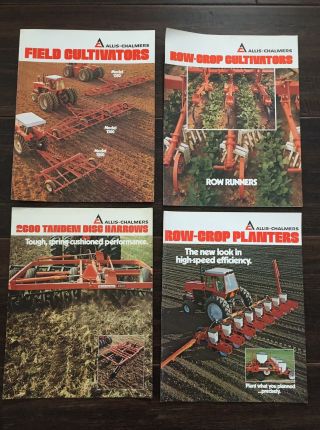 4 Vintage Allis Chalmers Dealership Sales Brochures Planters Cultivators Harrows