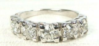 Antique Art Deco Vintage Diamond Wedding Band Platinum Rg Sz 5.  5 Uk - K1/2 Egl Usa
