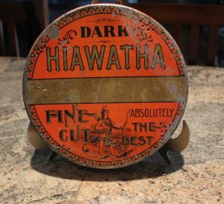 Vintage Dark Hiawatha Tobacco Tin