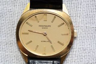 Vintage 18k Yellow Gold Patek Philippe Oval Watch 1973 Ref 3581 Gubelin Swiss