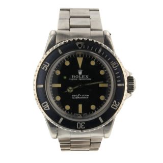 Rolex Submariner Vintage Steel 40 Mm Automatic Black Watch 5513 Circa 1971