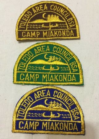 Toledo Area Council Camp Miakonda Patches Vintage 1960’s