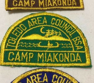 Toledo Area Council Camp Miakonda patches Vintage 1960’s 3
