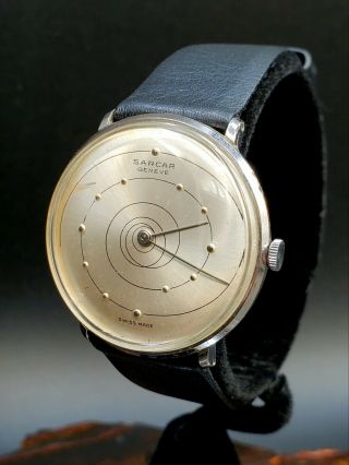 Vintage Sarcar Geneva Swiss Made 17 Jewels Wristwatch With A Very Unique Dial