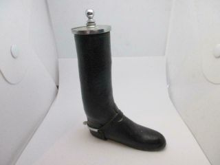Antique Leather Riding Boot Table Lighter/striker 6.  5 X 4 " 15x10 Cm 888 Grams