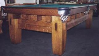 Gorgeous Antique Brunswick Balke Mission B Style Pool Table