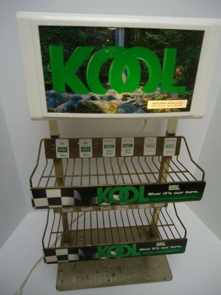 Vintage Kool Cigarette Store Advertising Display Rack Lighted Sign W/ Motion
