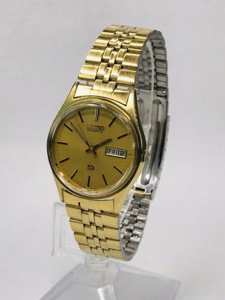 Vintage Seiko 5h23 7000 Watch - Gold Tone - Orig.  Bracelet - Battery -