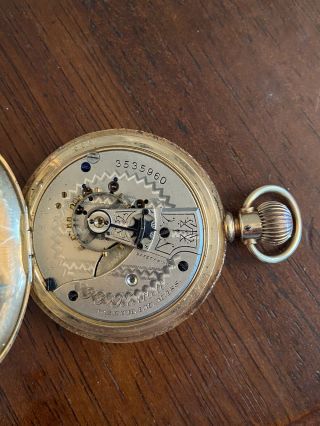 Antique,  1888,  Solid 14 k.  Gold 15 Jewel Pocket Watch 139.  4 g.  Sz 18 6