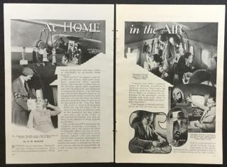 1933 Airliner Vintage Pictorial " At Home In The Air " Twa United Eastern American