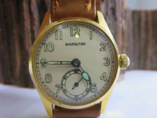 World War 2 Era Hamilton Military Issue Wrist Watch.  Cal.  987a Pw