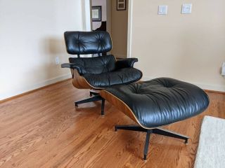 Herman Miller Eames Lounge Chair Otto 670 671 Brazilian Rosewood Black Leather.