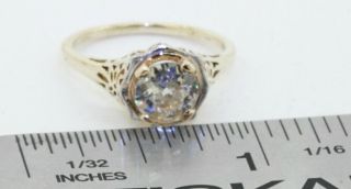 Antique Platinum/14K gold 1.  30CTW SI/I diamond solitaire wedding/engagement ring 2