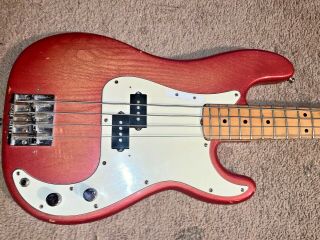 1977 Fender Precision Bass Burgundy Mist Burst Refin 3