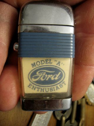 Vintage Scripto Vu - Lighter Cigarette Lighter With Ford Advertisment