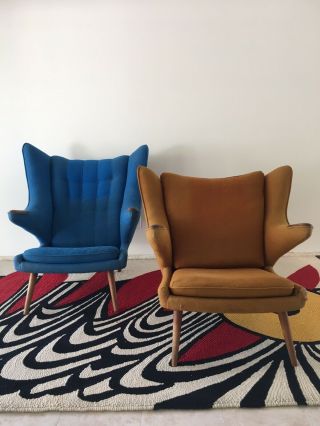 Mid Century Modern Hans Wegner Style Mama And Papa Bear Chairs