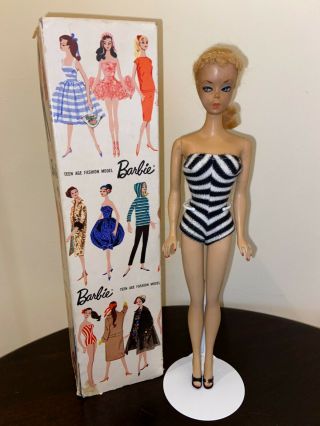Vintage 1959 Barbie 1 Ponytail Doll Barbie,  Never Retouched