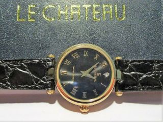 Lc Le Chateau Ladies Watch With Diamond Leather Strap