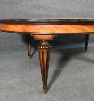 Rosewood and Satinwood EJ Victor English Regency Dining Table with 3 Leaves 5