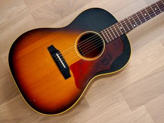 1964 Gibson Lg - 1 Vintage Acoustic Guitar Sunburst W/ Upgrade Bridge,  Case