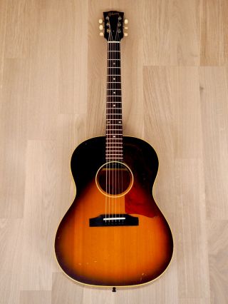 1964 Gibson LG - 1 Vintage Acoustic Guitar Sunburst w/ Upgrade Bridge,  Case 2