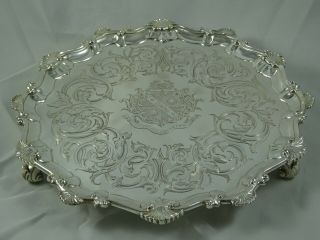 Stunning George Iii,  Solid Silver Salver,  1762,  948gm