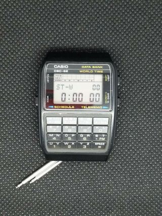 Rare Casio Vintage Digital Watch Dbc - 62 676 Calculator Data Bank World Time Lcd
